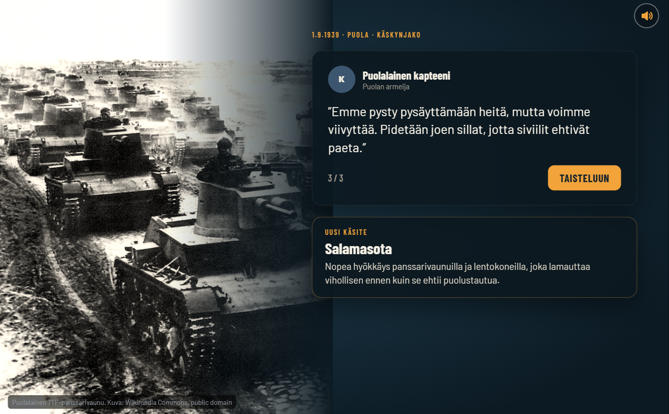 Puolan vuoden 1939 tehtävän käskynjako ja uuden Salamasota-käsitteen selitys